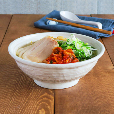 刷毛目粉引 6.3寸ラーメン丼