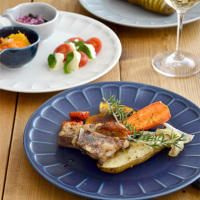 しのぎ お花のリムプレート23cm