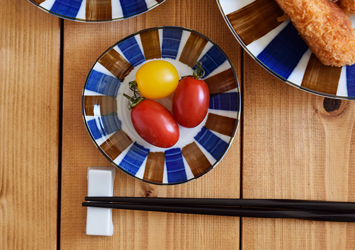 和食器 青茶サビ十草