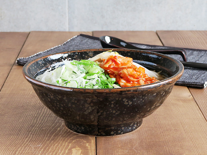 油滴結晶 石目 6.3寸ラーメン丼