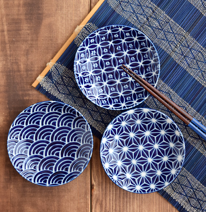 和の伝統模様がおしゃれな丸皿タイプの中皿 取り皿などに使える人気の和食器です