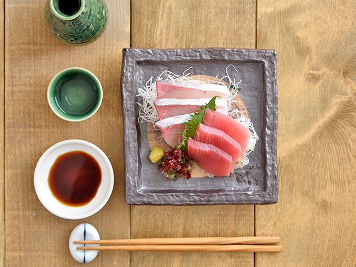 角皿　正角17cm　おぼろ月夜　和食器