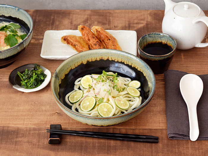 どんぶり　麺鉢　天目白流し　和食器